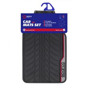ALFOMBRA SPARCO SPF507RD NEGRO/ROJO PVC